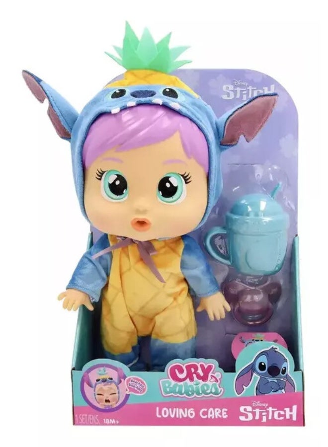 Cry Babies Loving Care Disney Stitch-Themed Baby Doll | Collectible Soft Doll | Nurturing and Imaginative Play | Sensory Development | Gift for Toddler & Kids - Image 1